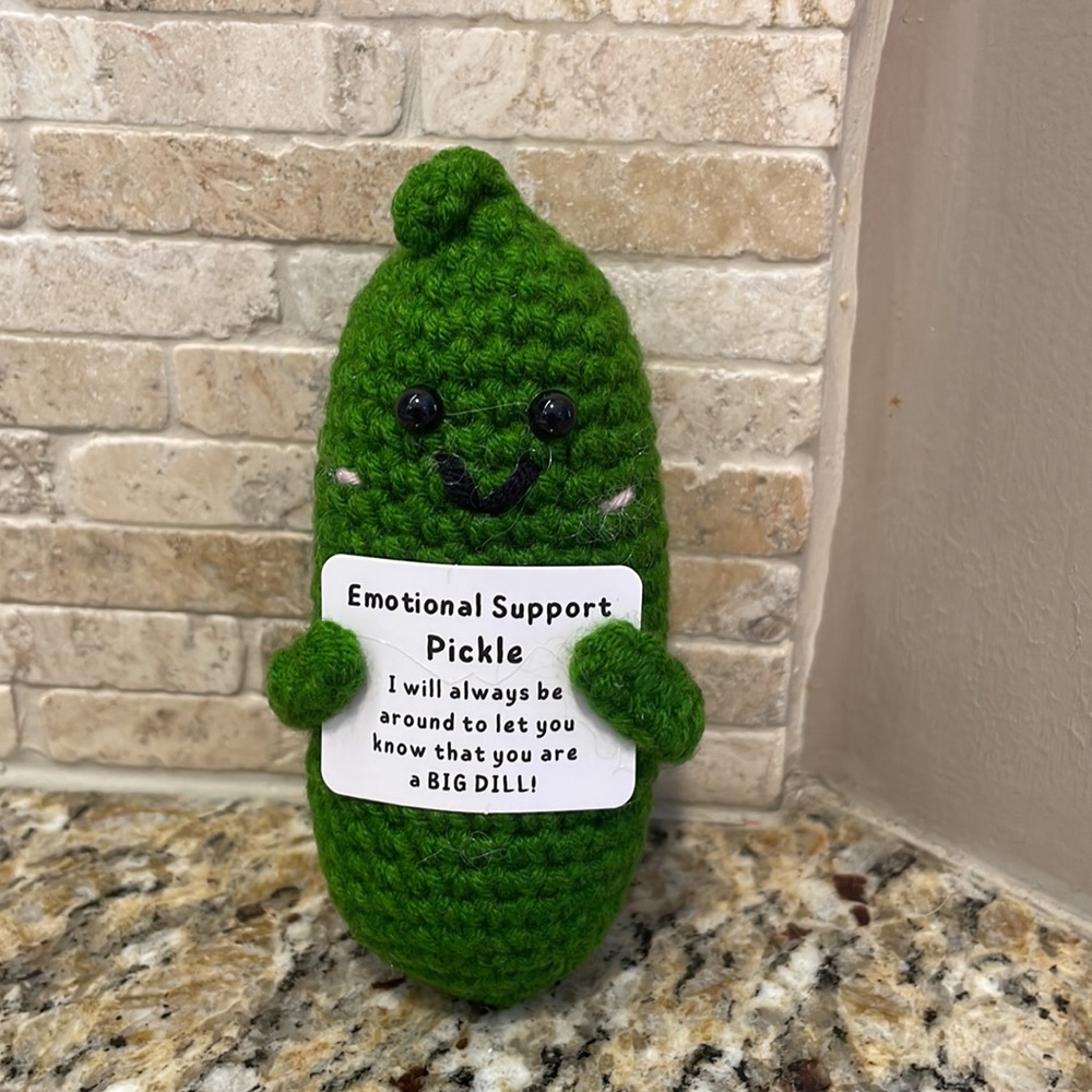 Positive Cheer Emotional Support Dill Pickle Crochet Knit - Picture 4 of 5